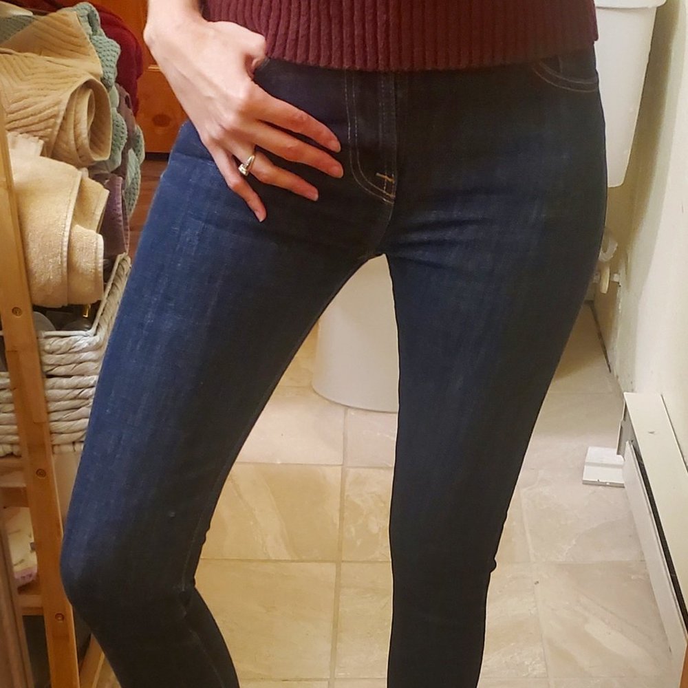 Nudie Jeans 27 W x 32 L - Skinny Straight High waisted - Dark Indigo Blue Wash